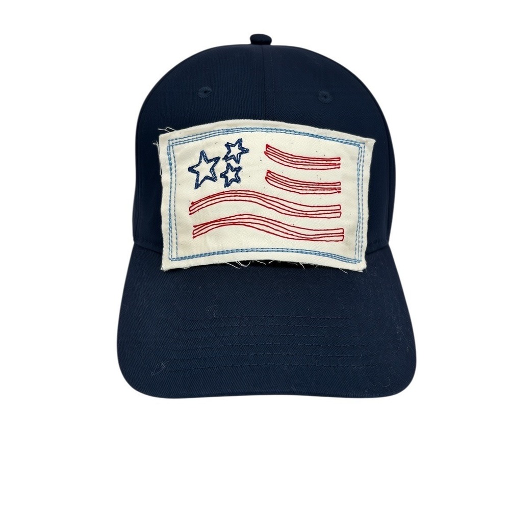 Navy Blue American Flag Patch Baseball Cap Hat Adjustable Cotton